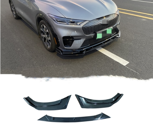 For Ford Mustang Mach-E GT 2021-2022 Carbon Fiber ABS Front Bumper Lip Spoiler