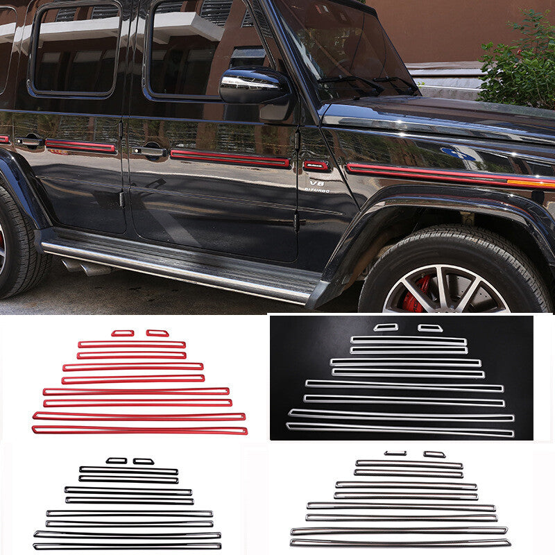 For Benz G Class W463 G350 G55/63 19+ Black Door Side Moulding Strips Trim A