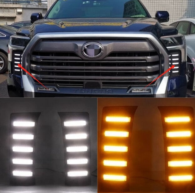 DRL fog lights signal lights Daytime Running Light For 22-24 Toyota Tundra LED