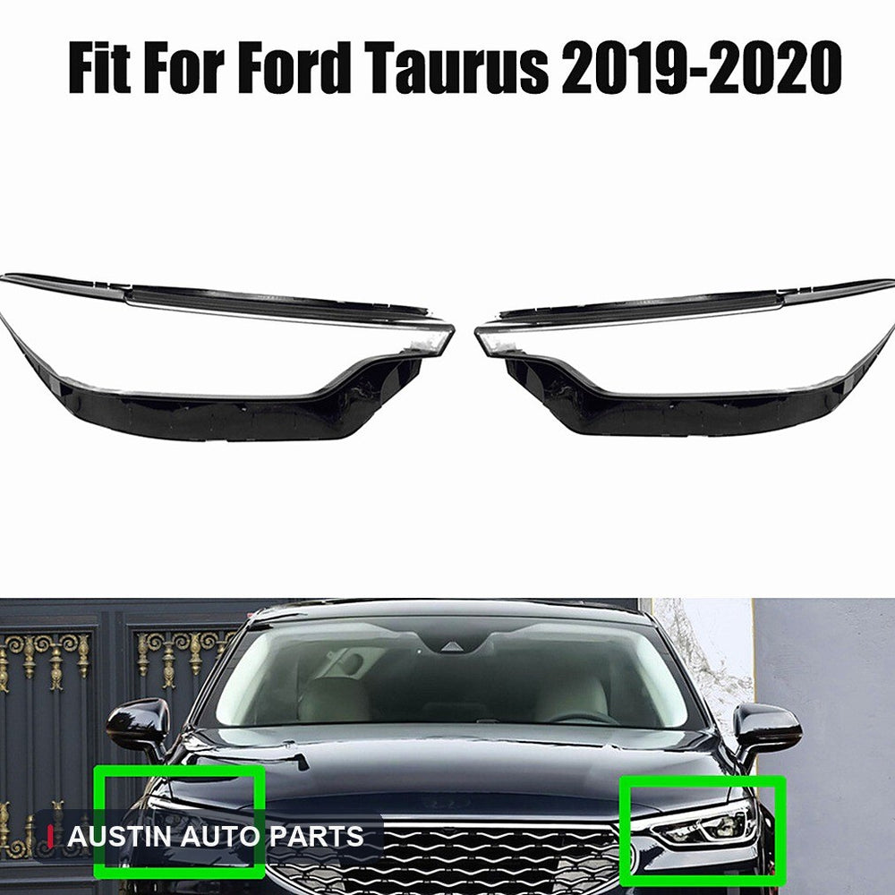 Fits Ford Taurus 2019-2020 Headlight Headlamp Clear Lens Cover Pair
