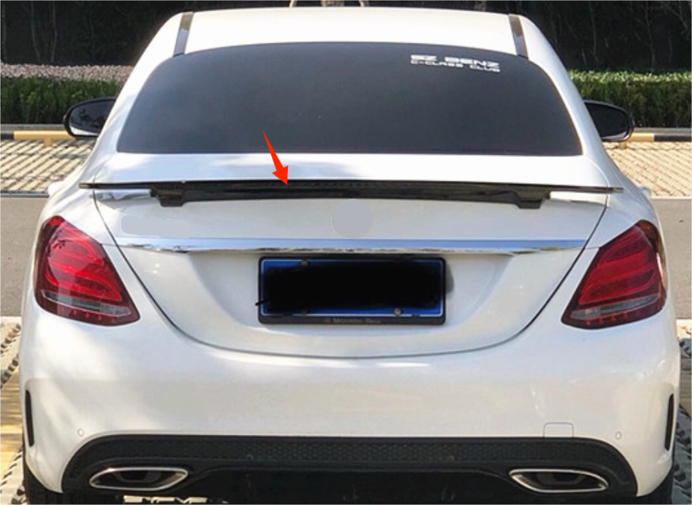 For 2015-2021 Mercedes-Benz C-Class W205 Sedan ABS Rear Spoiler A Wing 4DR Black