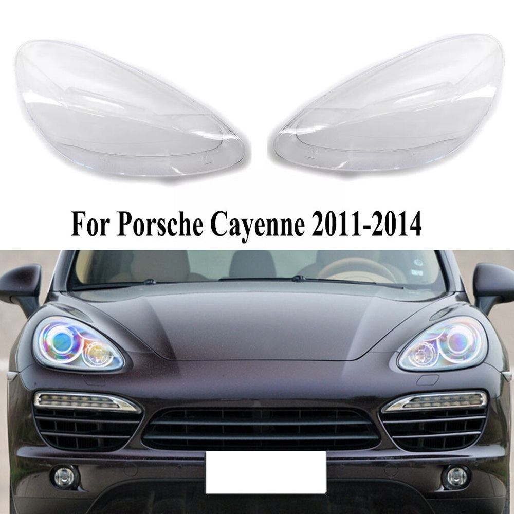 Fits Porsche Cayenne 11-14 1 Pair of Headlight Lens Headlamp Lens Cover