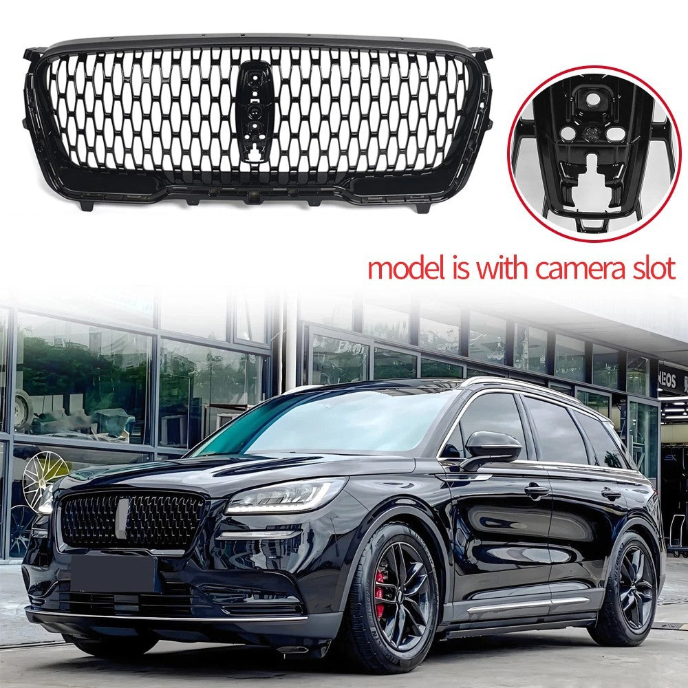 Front Grill Bumper Mesh Grille Bar Vent Trim For Lincoln Corsair 2020-2022