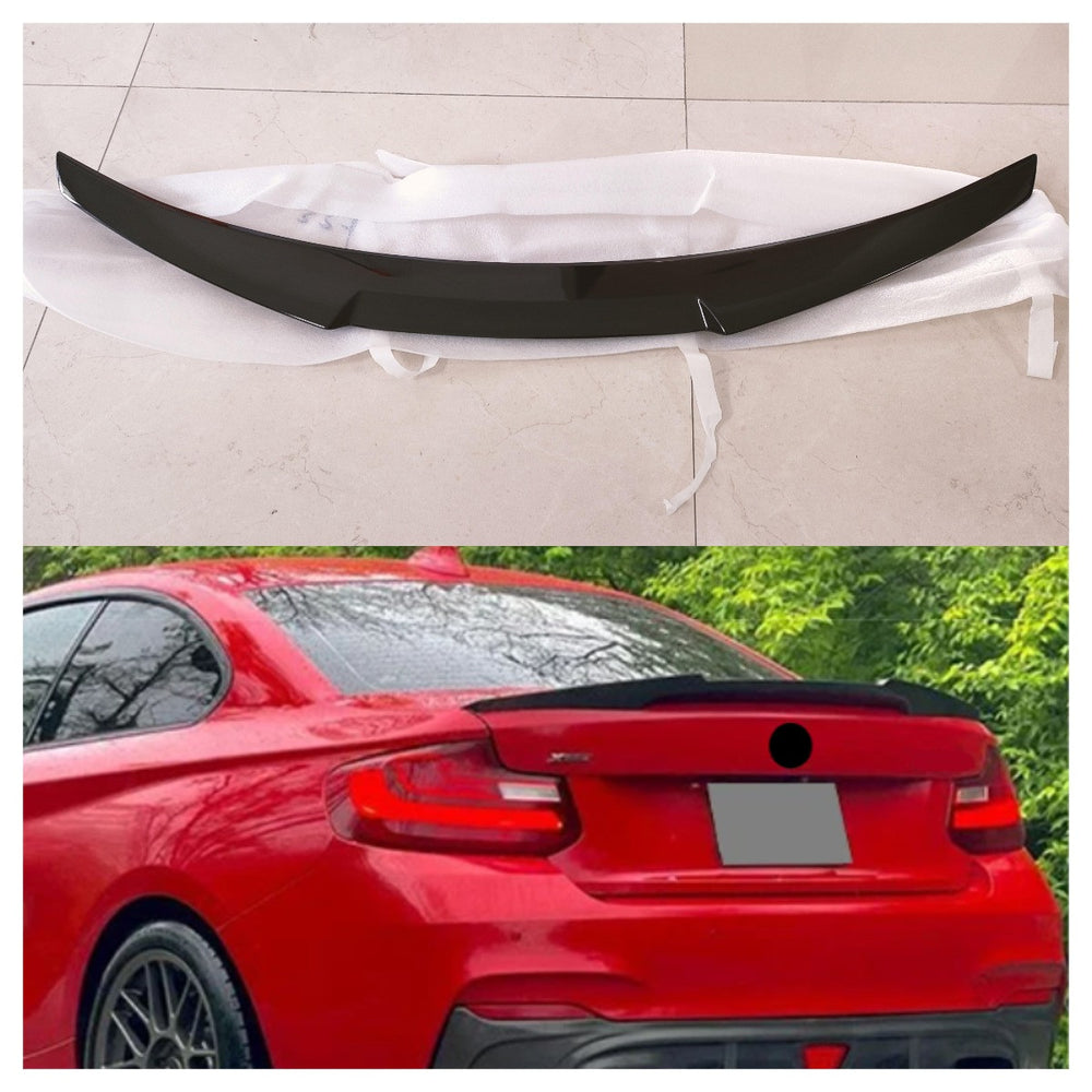 Gloss Black For 2014-2019 BMW 2 Series F87 F22 Coupe Rear M4 Style Spoiler Lip