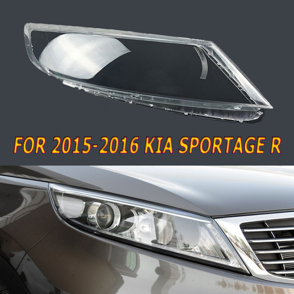 Headlight Cover Lens Right Shell for 2015-2016 Kia Sportage R Clear Auto