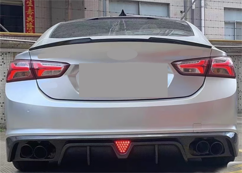 For 2016-2024 Chevrolet Chevy Malibu M4 Style Rear Spoiler Wing Lip Glossy Black