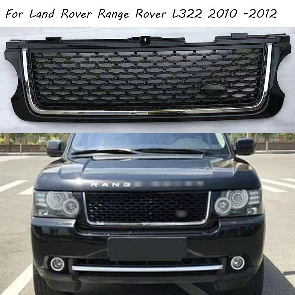 Front Bumper Grill Mesh Grille For Land Rover Range Rover L322 2010-2012 Chrome