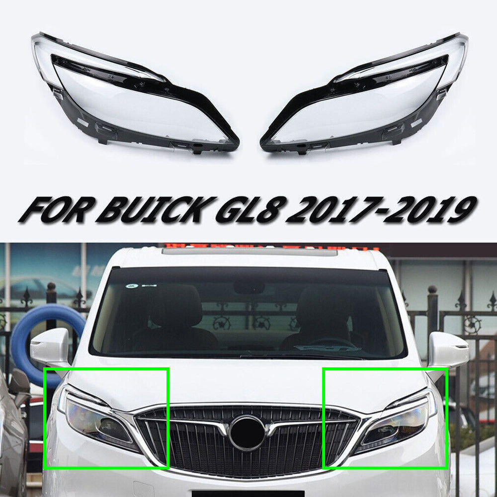 Headlight Lens Cover Transparent Headlamp Shell For Buick GL8 2017-2019 Pair