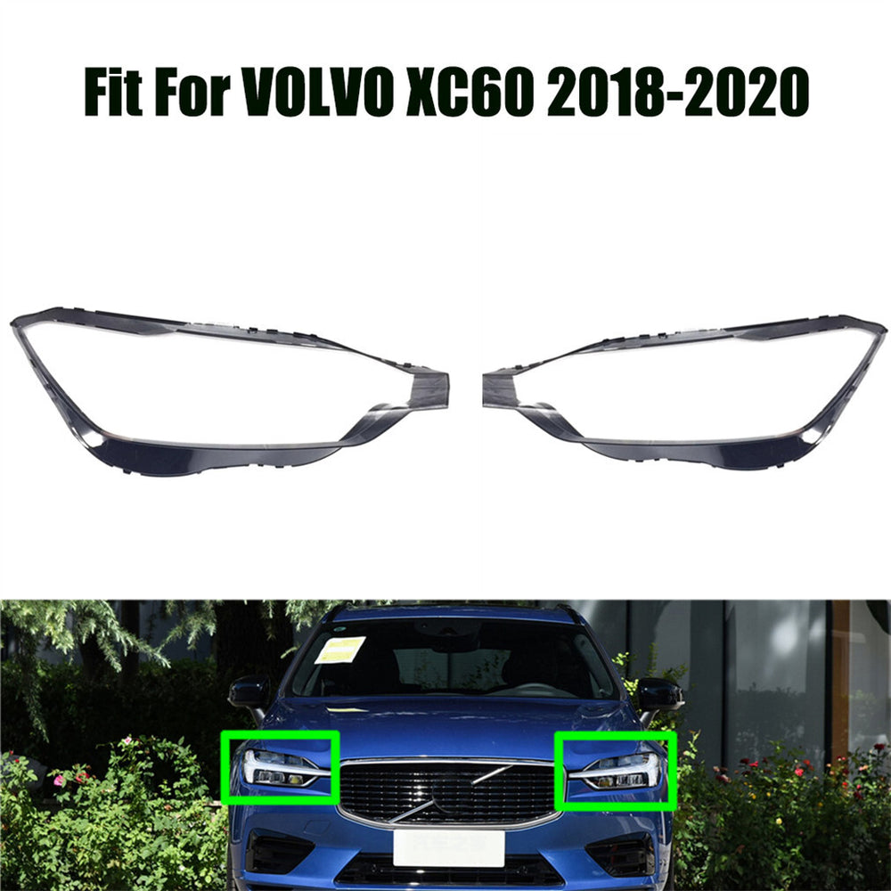 2Pcs Headlight Lens Cover Clear Left Right for VOLVO XC60 2018 2020