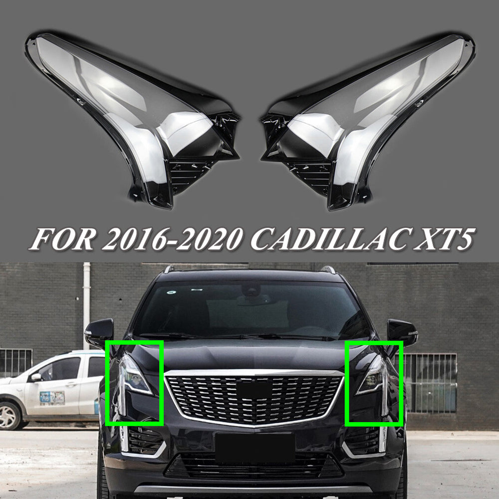 For 2016-2020 Cadillac XT5 Pair Left Right Auto Accessories Headlight Cover Lens
