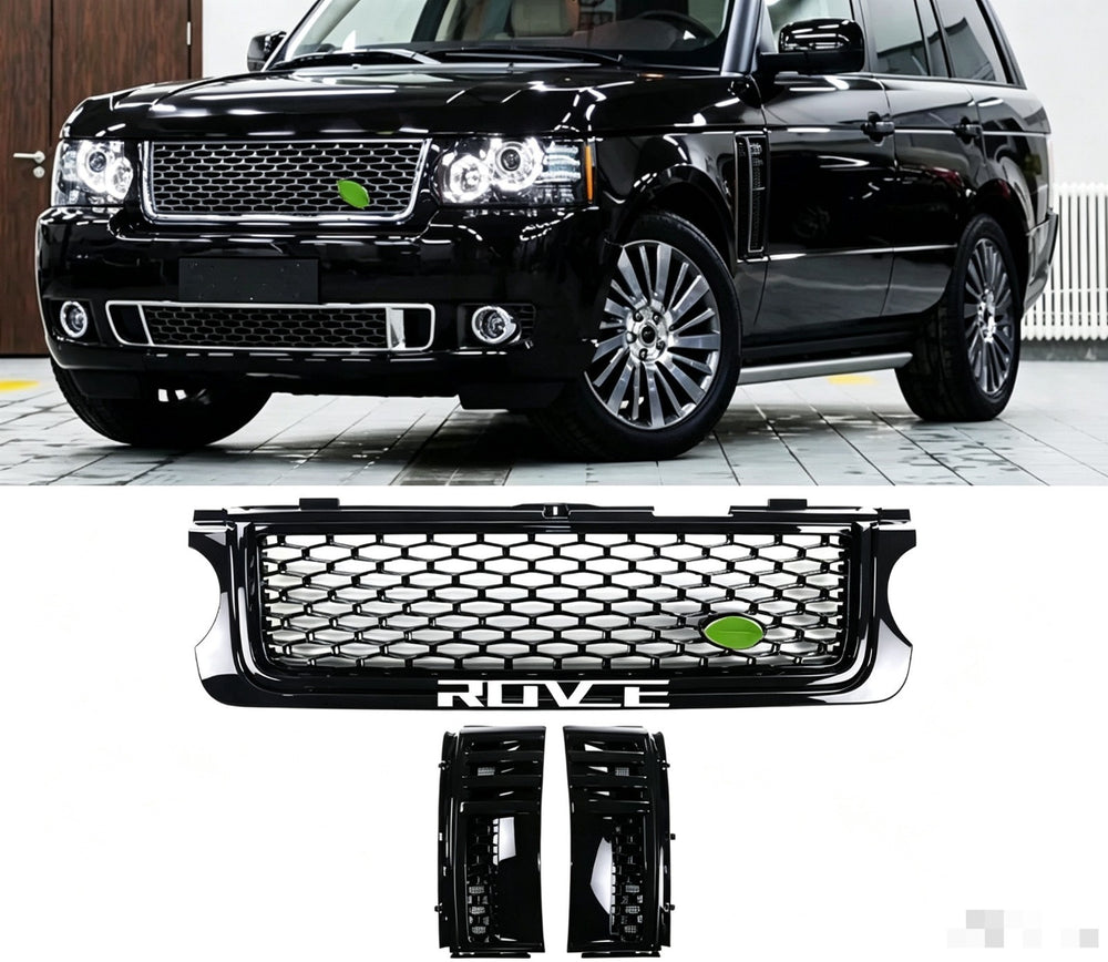 Front Grille Bumper Mesh Grill W/Side Vent Trim For Range Rover L322 2010-2012