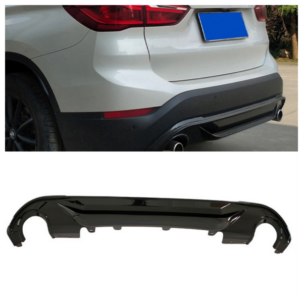 For BMW X1 F48 2016-2022 Carbon Fiber Rear Bumper Diffuser Lip Spoiler Refit 1PC