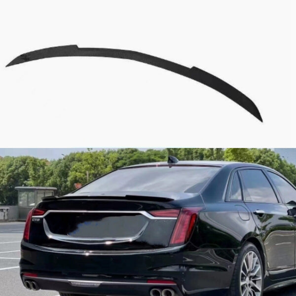 Rear Trunk Spoiler Wing Lip Trim 1x For Cadillac CT6 2019 2020 2021 Glossy black
