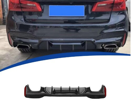 For BMW 5 Series M5 18-20 Gloss Black Rear Bumper Diffuser Lip Spoiler Refit