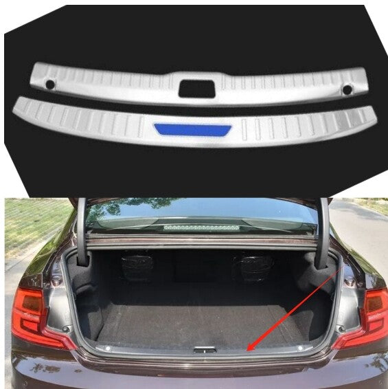 2PCS For 18-20 Volvo S90 Inner & Outer Rear Bumper Protector Sill Plate Trim A