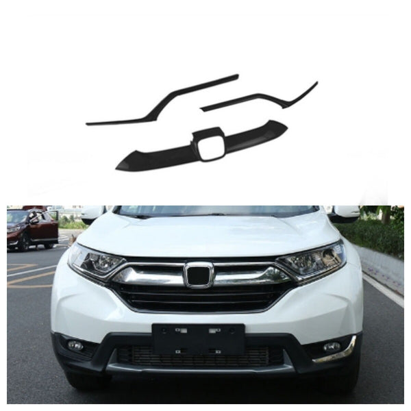 Front Grille Carbon ABS Style Cover A For 2019-2021 Honda CRV CR-V Trim 3PCS