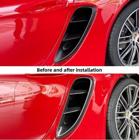 For 2018-2020 Porsche 718 Boxster Cayman Carbon Fiber Side Fender Air Vent Cover