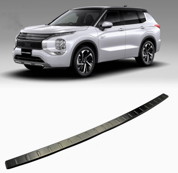 Black Rear Bumper Guard Trunk Sill Plate Trim For Mitsubishi Outlander 2022-2024