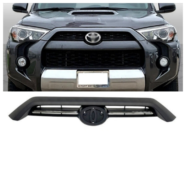 Black Front Mesh Grille Grill Emblem Cover Trim For 2017-2024 Toyota 4Runner