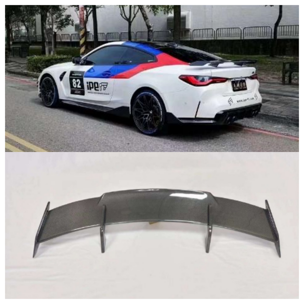For BMW 4 Series M4 21-24 MP Dry Carbon Fiber Rear Trunk Spoiler Wing Flap
