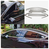 Stainless black Car Window Strip Cover Trim 10P Fit For 2020-2023 Tesla Model Y