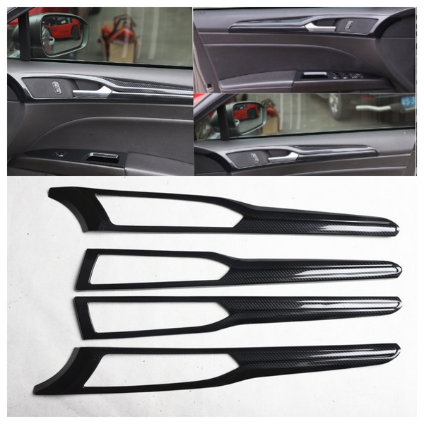 For Ford Mondeo Fusion 2013-2020 ABS Carbon Look Inner Door Panel Strip Trim