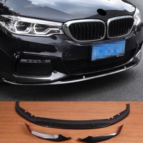 For BMW 5 Series M5 18-23 Dry Carbon Fiber Front Bumper Lip Spoiler Bodykit 3PCS