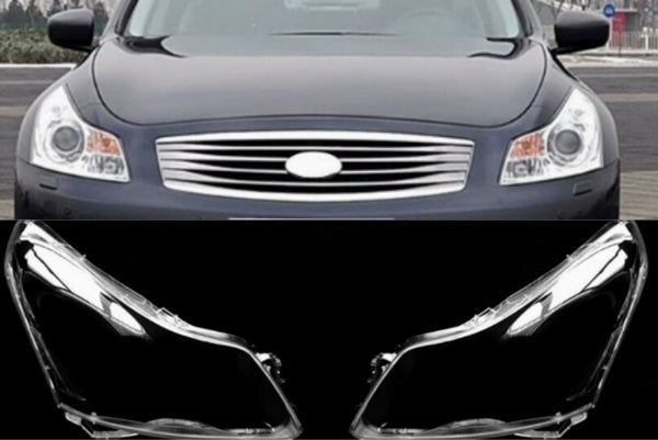 For INFINITI G25 G35 2007-10 Left$Right Side Front Headlight Glass Lens Cover