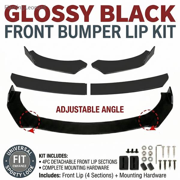 For BMW 3 Series 1975-2026 Front Bumper Lip Splitter Gloss Black 4PCs Set