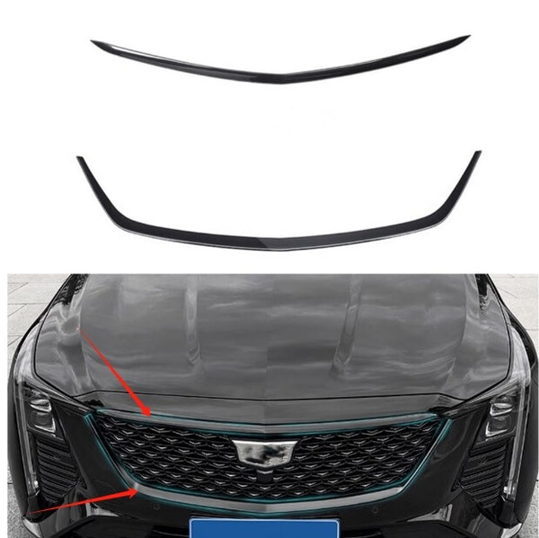 Black Front Bumper Grill Grille Cecorative cover Trim 2X For 2025 Cadillac CT5