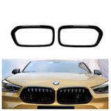 For BMW X2 F39 2020-2021 Matte Black Front Bumper Center Hood Grill Mesh 2PCS
