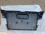 RS Style Front Bumper Grill with Chrome Black Rings for Audi A4 S4 B8 2009-2012