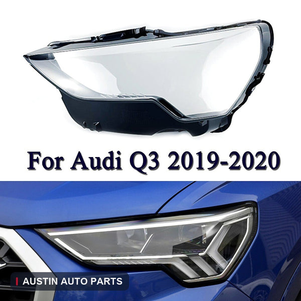 Fits Audi Q3 2019-2020 Left Headlight lampshade Lens Cover Cap Transparent