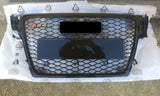 RS Style Front Bumper Grill with Chrome Black Rings for Audi A4 S4 B8 2009-2012