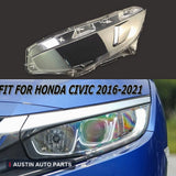 Fits Honda Civic 16-19 Headlamp Cover Lampshade Headlight Lens Transparent Left