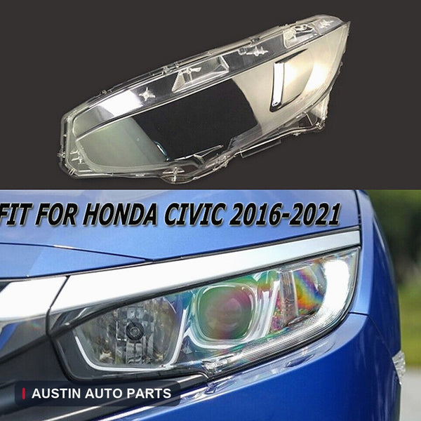 Fits Honda Civic 16-19 Headlamp Cover Lampshade Headlight Lens Transparent Left