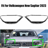 Fits Volkswagen 2023 Headlight Headlamp Clear Lens Cover Pair New Sagitar