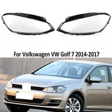 Fits Volkswagen VW Golf 7 14-17 Pair Front Clear Headlight Lampshade Lense Cover