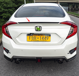 Glossy Black For 2016-2021 Honda Civic Sedan Rear Trunk Spoiler Wing ABS