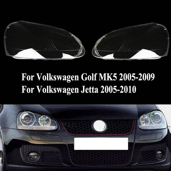 For Volkswagen Golf MK5 05-09 Jetta 05-10 Headlight Lens Headlamp Shell Mask