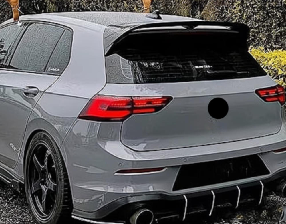 For 2021-2023 Volkswagen VW Golf 8 MK8 GTI Rear Roof Window Spoiler Glossy Black