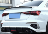 For 2021-2023 Audi A3 S3 Sedan V Style Rear Trunk Spoiler Wing Glossy Black