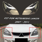 Fits Mitsubishi Lancer 2007-2011 Pair Headlight Lens Headlamp Shell Cover Cap