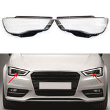 for Audi A3 2013-2016 Clear Left + Right Headlight Headlamp Lens Cover Shell