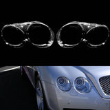 Pair Headlight Clear Lens Cover Lampshade for Bentley Continental GT 2005-2017