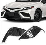 For 2022 Toyota Camry SE XSE Front Bumper Fog Light Cover Lamp Frame Black