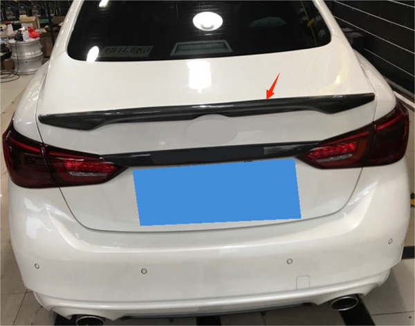 For 2014-2024 Infiniti Q50 Sedan Glossy Black Rear Spoiler Wing Trunk OE Style