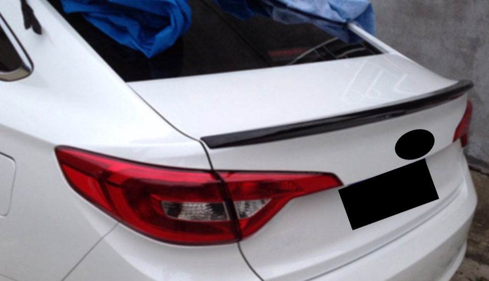 Glossy Black For 2015-2017 Hyundai Sonata Rear Trunk Spoiler B Wing Cover Trim