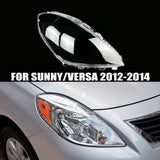 Right Auto Lampshade Lens Headlight Cover Transparent for Sunny Versa 2012-2014
