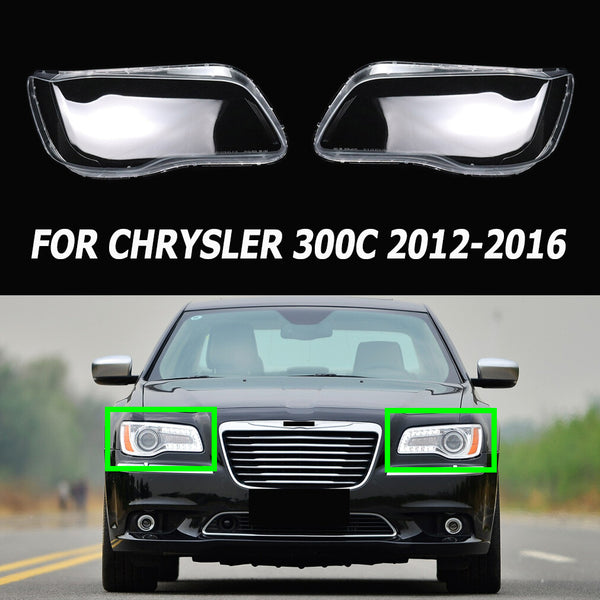 Transparent Pair Auto Parts Headlight Cover Lens for Chrysler 300C 2012-2016